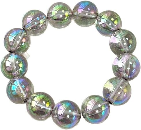 COLORFUL BLING Oversized Chunky Big Round Beaded Bracelet Resin Acrylic Retro 80s 90s Neon Y2K Iridescent Stackable Dopamine Statement Stretch Jewelry for Women in Saudi Arabia
