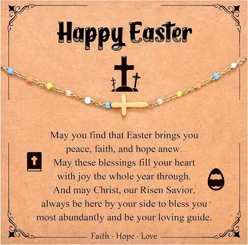Christian Cross Bracelets for Girls Women, Easter Basket Stuffers Baptism Confirmation First Communion Gifts for Teen Girls in Saudi Arabia