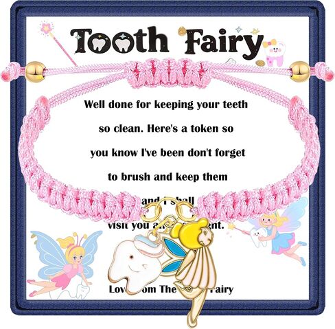 Pink Tooth Fairy Bracelet, First Lost Tooth Gift, Tooth Fairy Gifts, Tooth Fairy Jewelry for Daughter Niece Granddaughter Goddaughter in Saudi Arabia
