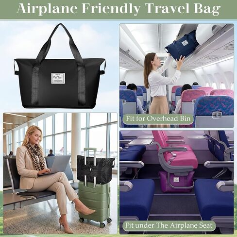 9 Pack Expandable Travel Bags Bulk, Foldable Duffel Bag for Travel Waterproof Shoulder Weekender Overnight Totes with Wet Pocket Sports Gym Totes Airport Carry on Luggage for Women Men in Kuwait
