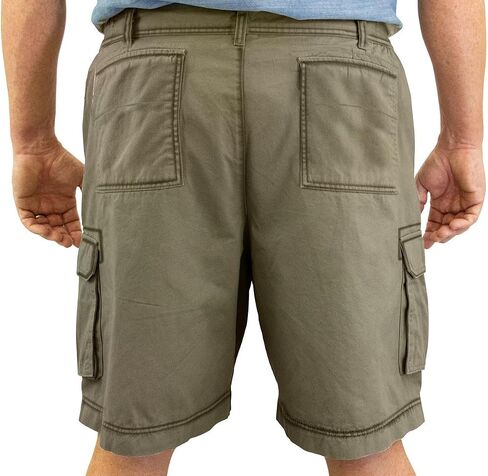 ROCXL Big & Tall Men's Cotton Cargo Shorts Expandable Waist Sizes 46 to 66 in Saudi Arabia