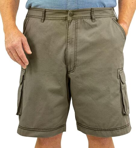 ROCXL Big & Tall Men's Cotton Cargo Shorts Expandable Waist Sizes 46 to 66 in Saudi Arabia