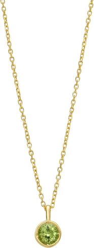Floreo 14k Yellow Gold 4mm Birthstone Charm Pendant Chain Necklace, 16"-18" (Garnet Amethyst Aquamarine White Topaz Emerald Moonstone Ruby Peridot Blue Sapphire Pink Sapphire Citrine Sky Blue Topaz) in Kuwait