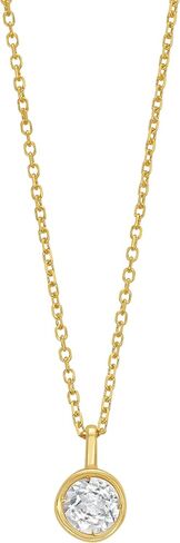 Floreo 14k Yellow Gold 4mm Birthstone Charm Pendant Chain Necklace, 16"-18" (Garnet Amethyst Aquamarine White Topaz Emerald Moonstone Ruby Peridot Blue Sapphire Pink Sapphire Citrine Sky Blue Topaz) in Kuwait