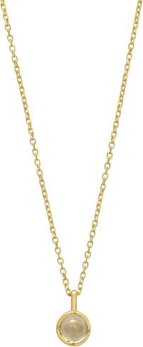 Floreo 14k Yellow Gold 4mm Birthstone Charm Pendant Chain Necklace, 16"-18" (Garnet Amethyst Aquamarine White Topaz Emerald Moonstone Ruby Peridot Blue Sapphire Pink Sapphire Citrine Sky Blue Topaz) in Kuwait