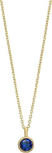 Floreo 14k Yellow Gold 4mm Birthstone Charm Pendant Chain Necklace, 16"-18" (Garnet Amethyst Aquamarine White Topaz Emerald Moonstone Ruby Peridot Blue Sapphire Pink Sapphire Citrine Sky Blue Topaz) in Kuwait