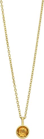 Floreo 14k Yellow Gold 4mm Birthstone Charm Pendant Chain Necklace, 16"-18" (Garnet Amethyst Aquamarine White Topaz Emerald Moonstone Ruby Peridot Blue Sapphire Pink Sapphire Citrine Sky Blue Topaz) in Kuwait