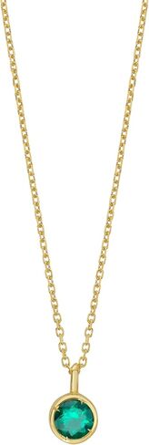 Floreo 14k Yellow Gold 4mm Birthstone Charm Pendant Chain Necklace, 16"-18" (Garnet Amethyst Aquamarine White Topaz Emerald Moonstone Ruby Peridot Blue Sapphire Pink Sapphire Citrine Sky Blue Topaz) in Kuwait