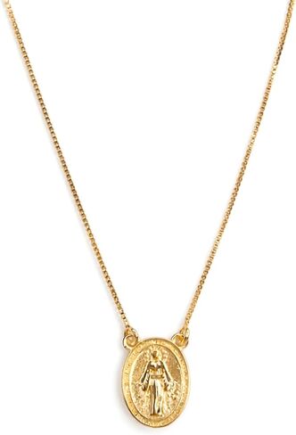 18k Gold Filled Lady Of Grace Double Sided Coin Necklace - Dainty Minimalist Chain, Watrerproof, Tarnishproof, Hypoallergenic, Layering Jewelry in Saudi Arabia