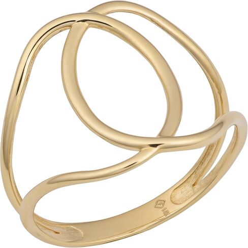 Kooljewelry 14k Yellow Gold High Polish Wide Ring in Kuwait