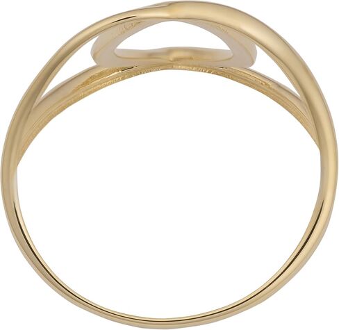 Kooljewelry 14k Yellow Gold High Polish Wide Ring in Kuwait
