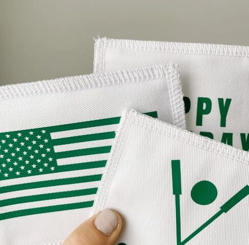 Caddie Generic Front Patches (White) – Logo Patches w/Green Lettering – Polycotton Custom Hook and Loop Patch Includes American Flag, Golf Flag & More - Caddy Customized Patch for Halloween Costumes in Saudi Arabia