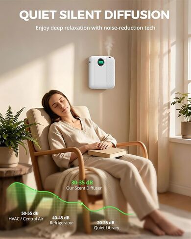 RoyAroma Waterless Essential Oil Diffuser for Home & Office, Smart Bluetooth App Control Scent Machine, 3000 Sq Ft Coverage, 400mL Cold Air Aromatherapy for Large Rooms - Pearl White in Saudi Arabia
