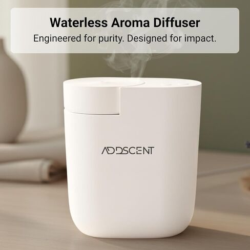 Atom Plug-in Fragrance Oil Diffuser 60ml Capacity, Smart Timer, Adjustable Intensity, Energy Efficient, Compact White Aroma Machine for Home, Office and Spa, Premium Plug in Oil Diffuser in Saudi Arabia