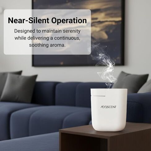 Atom Plug-in Fragrance Oil Diffuser 60ml Capacity, Smart Timer, Adjustable Intensity, Energy Efficient, Compact White Aroma Machine for Home, Office and Spa, Premium Plug in Oil Diffuser in Saudi Arabia