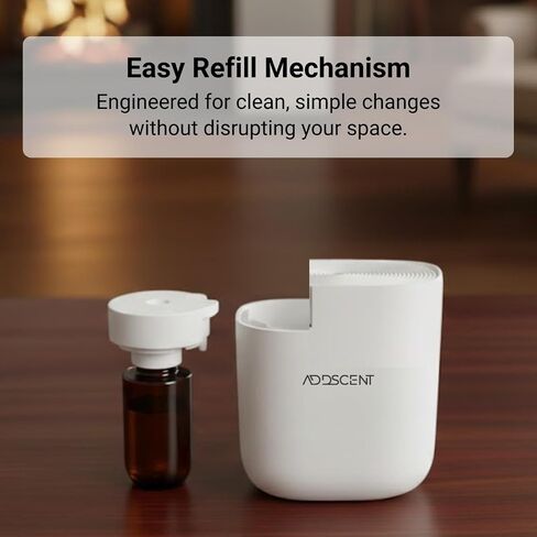 Atom Plug-in Fragrance Oil Diffuser 60ml Capacity, Smart Timer, Adjustable Intensity, Energy Efficient, Compact White Aroma Machine for Home, Office and Spa, Premium Plug in Oil Diffuser in Saudi Arabia