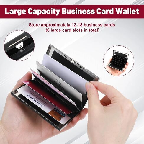 Mabor Metal Business Card Holder, Blocking Credit Cards Case, Slim Stainless Steel Card Protector for Men & Women in Kuwait
