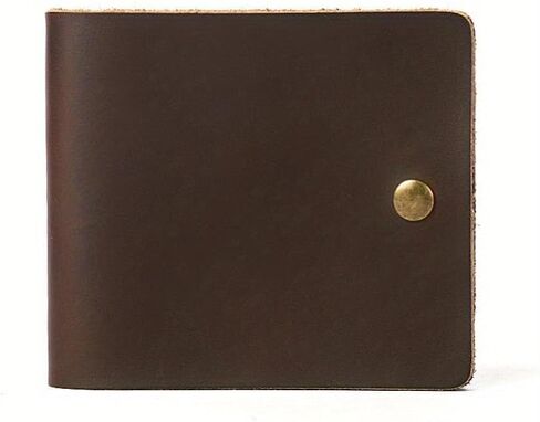 2pcs Retro Minimalist Bifold Leather Card Wallet for Men And Women Wrap Credit Card Holder Porte Carte Wallet (Brown) in Kuwait
