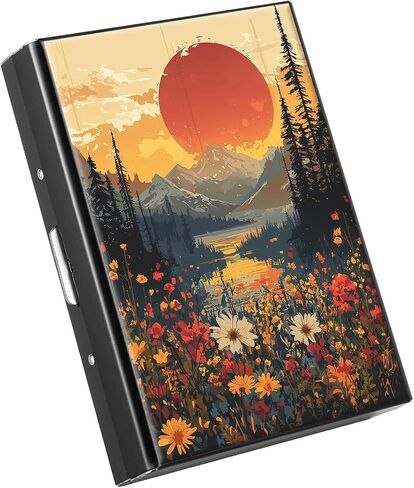 RFID Credit Card Holder for Women, Slim Metal Card Holder Wallet, Small Accordion Card Case, Minimalist Card Organizer, Dragonfly Lotus in Saudi Arabia