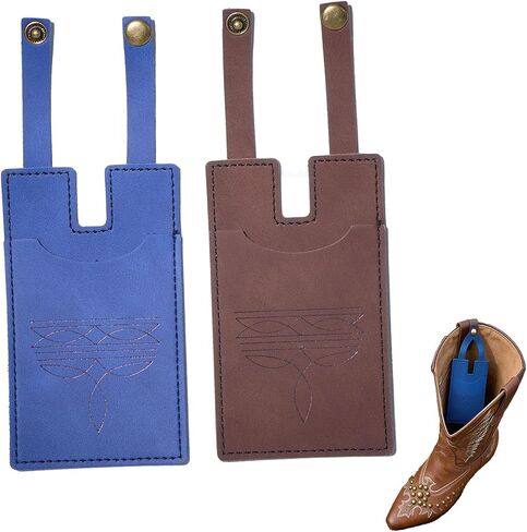 2pcs Western cowboy boot wallet women with snap strap 2026 Fashion Handcrafted leather boot wallet compartmer Credit Card Holde(Black + rose red) in Kuwait