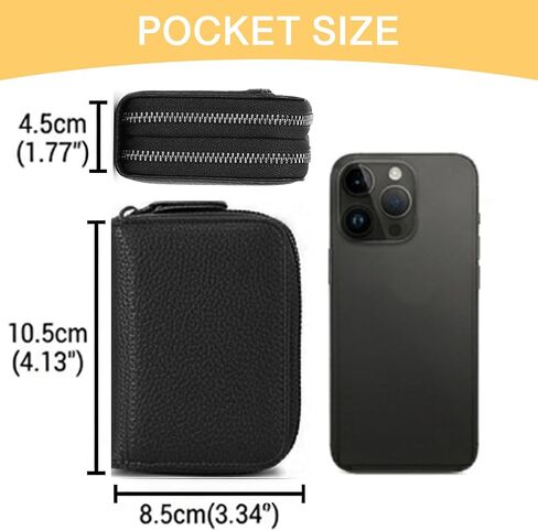 Credit Card Holder Wallet with ID Window & Zipper Small Wallet for Women Men RFID Blocking Leather Accordion Card Case Compact Pocket Mini Purse in Kuwait