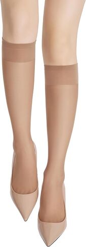 leg elegant Sheer Knee High Stockings for Women, 6 Pairs Knee High Transparent Toes Nylons Pantyhose for Women in Saudi Arabia