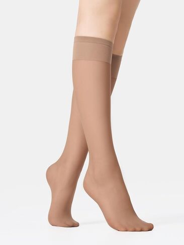 leg elegant Sheer Knee High Stockings for Women, 6 Pairs Knee High Transparent Toes Nylons Pantyhose for Women in Saudi Arabia