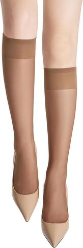 leg elegant Sheer Knee High Stockings for Women, 6 Pairs Knee High Transparent Toes Nylons Pantyhose for Women in Saudi Arabia