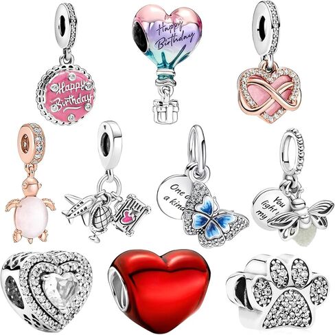 10 Pack Charms Silver Plated Bead Charm for Pandora Bracelets and Necklaces for Woman Dangle Pendant Bead,Jewelry Gifts in Saudi Arabia