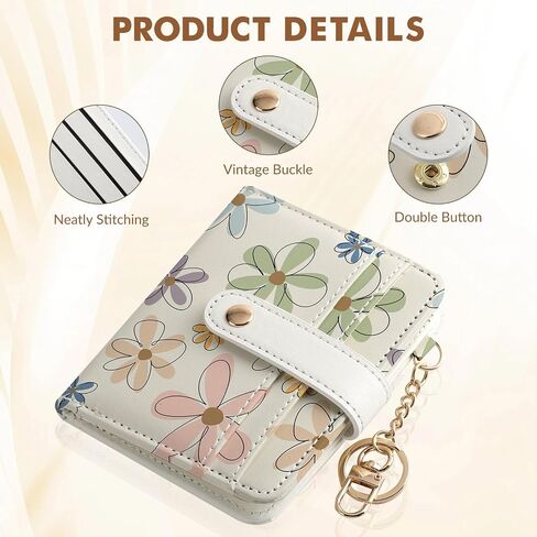 Women Wallet, RFID Blocking Bifold PU Leather Wallet, Small Slim Compact Purse with Clear ID Window & Zipper Coin Pocket, Credit Card Holder for Ladies,1 ID window 8 Card Slots,Line drawing in Saudi Arabia