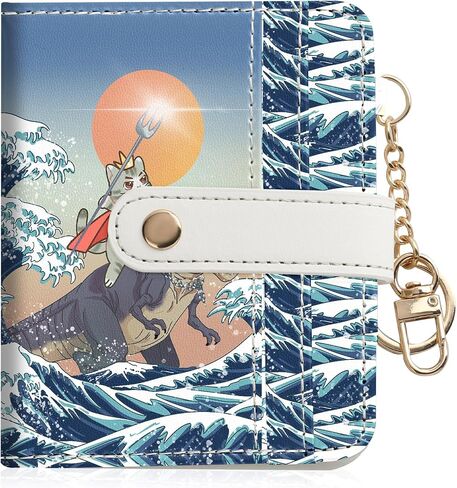 Women Wallet, RFID Blocking Bifold PU Leather Wallet, Small Slim Compact Purse with Clear ID Window & Zipper Coin Pocket, Credit Card Holder for Ladies,1 ID window 8 Card Slots,Line drawing in Saudi Arabia