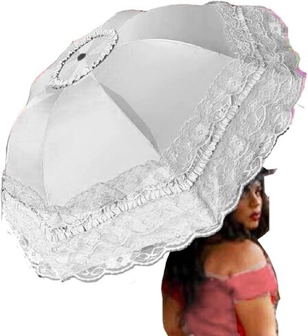 WENDIN Vintage Foldable Lace Parasol Gothic Umbrella - Rain and Anti-UV Protection Sunblock Dome Photo Props in Saudi Arabia