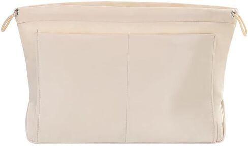 ZMD Purse Organizer Insert, Satin Fabric Handbag Organizer with Multiple Pockets, Drawstring Tote Bag Organizer Insert, Lightweight Bag Insert for Handbags & Tote Bags (Medium, Beige) in Saudi Arabia