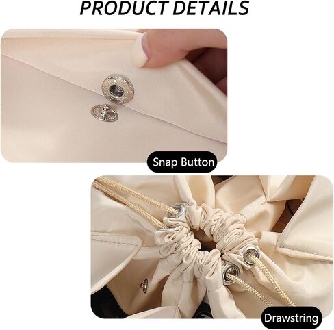 ZMD Purse Organizer Insert, Satin Fabric Handbag Organizer with Multiple Pockets, Drawstring Tote Bag Organizer Insert, Lightweight Bag Insert for Handbags & Tote Bags (Medium, Beige) in Saudi Arabia