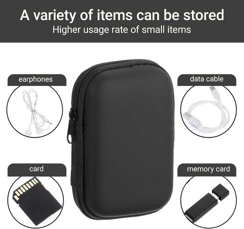 Portable Mini Storage Bag, Suitable for Electronic Accessory Handbags,can Store Power Cords, Chargers, Headphones Organizer, Black in Kuwait