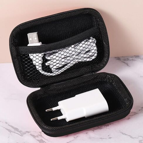 Portable Mini Storage Bag, Suitable for Electronic Accessory Handbags,can Store Power Cords, Chargers, Headphones Organizer, Black in Kuwait