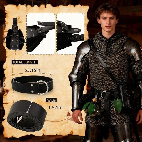 Simple polymer 5 Pcs Renaissance Costume Accessory Halloween Belt Pouch Witch Bottle Magic Bottle Viking Belt Medieval Accessories in Saudi Arabia