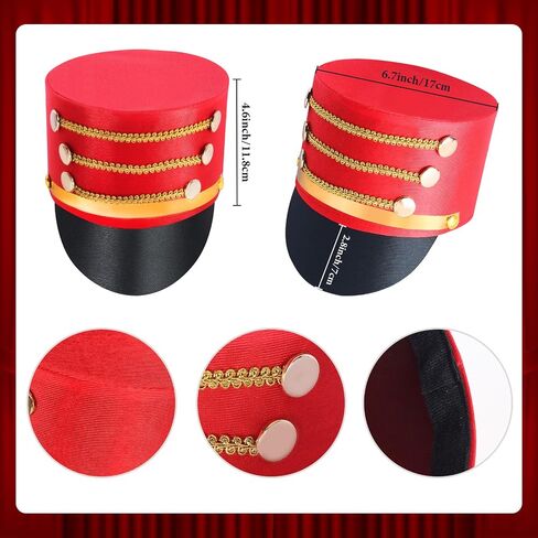 Kyson Nutcracker Costume Accessories Set Includes Red Soldier Hat Gold Epaulets Mustache White Gloves for Halloween Cosplay in Saudi Arabia