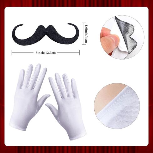 Kyson Nutcracker Costume Accessories Set Includes Red Soldier Hat Gold Epaulets Mustache White Gloves for Halloween Cosplay in Saudi Arabia
