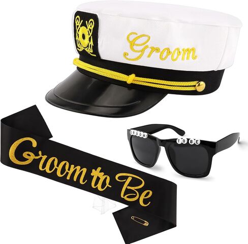 Chanaco Groom Captain Hat Groom to Be Sunglasses Bachelorette Party Favors Decorations Wedding Accessories Bridal Shower Sashes Engagement Gifts in Kuwait