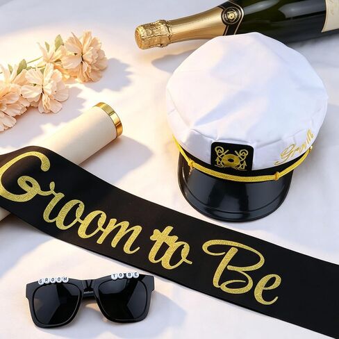 Chanaco Groom Captain Hat Groom to Be Sunglasses Bachelorette Party Favors Decorations Wedding Accessories Bridal Shower Sashes Engagement Gifts in Kuwait