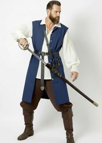 Medieval Belt and Baldric Set – Adjustable Leather Belt with Cross-Body Sword Holder for LARP and Cosplay in Saudi Arabia