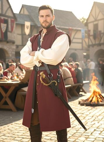 Medieval Belt and Baldric Set – Adjustable Leather Belt with Cross-Body Sword Holder for LARP and Cosplay in Saudi Arabia