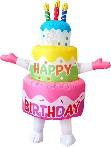 Inflatable Birthday Cake Costume Adult Blow Up Funny Cupcake Costumes For Adults Birthday Party Decorations in Saudi Arabia
