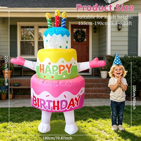 Inflatable Birthday Cake Costume Adult Blow Up Funny Cupcake Costumes For Adults Birthday Party Decorations in Saudi Arabia