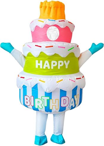 Inflatable Birthday Cake Costume Adult Blow Up Funny Cupcake Costumes For Adults Birthday Party Decorations in Saudi Arabia