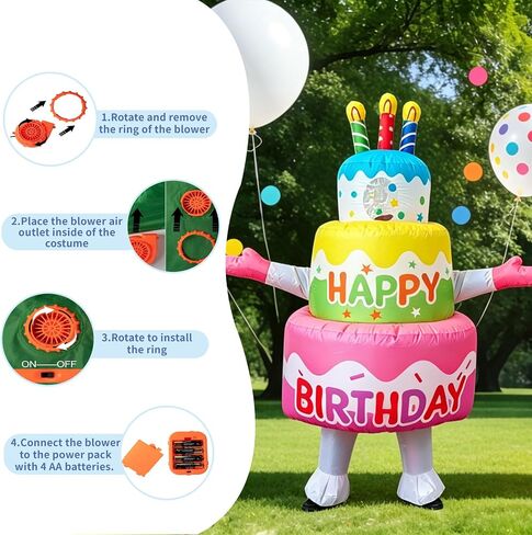Inflatable Birthday Cake Costume Adult Blow Up Funny Cupcake Costumes For Adults Birthday Party Decorations in Saudi Arabia