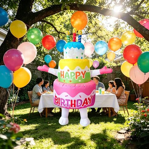 Inflatable Birthday Cake Costume Adult Blow Up Funny Cupcake Costumes For Adults Birthday Party Decorations in Saudi Arabia