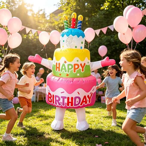 Inflatable Birthday Cake Costume Adult Blow Up Funny Cupcake Costumes For Adults Birthday Party Decorations in Saudi Arabia