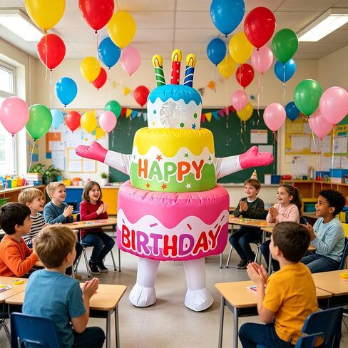 Inflatable Birthday Cake Costume Adult Blow Up Funny Cupcake Costumes For Adults Birthday Party Decorations in Saudi Arabia